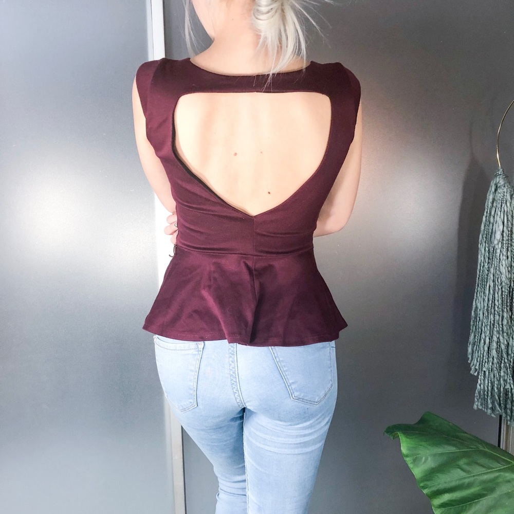 Maroon backless top - Picture 2 of 2